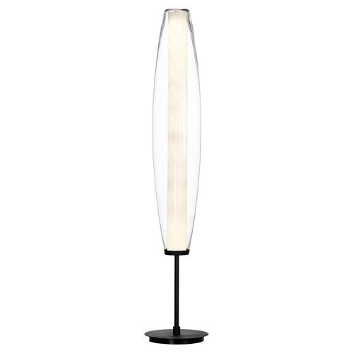 Zenta gulvlampe sort tekstur/klart glas Led inkl. lyskilde 