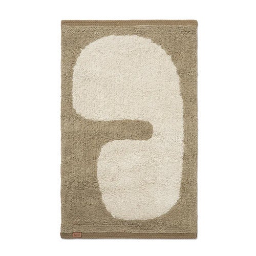 Vaskbar Badeværelsesmåtte i Økologisk Bomuld Dark Taupe/Off-white