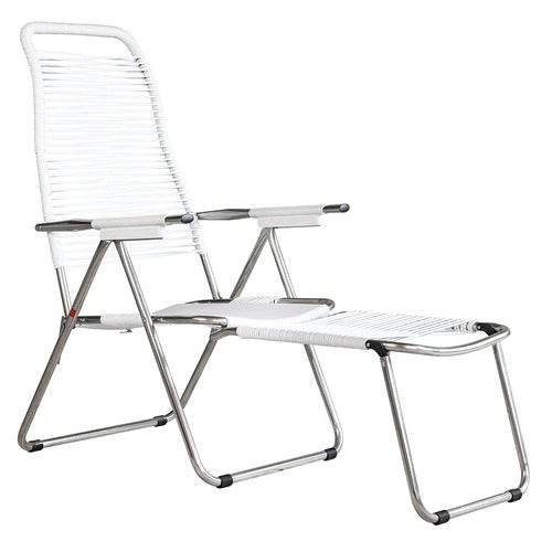 Spaghetti solstol hvid aluminium 