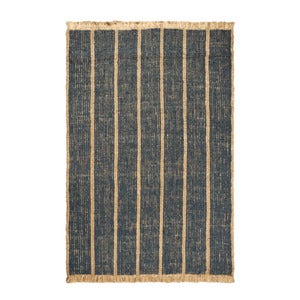 Athens håndvævet jute-tæppe 200x300 cm - Natural/Ink Blue