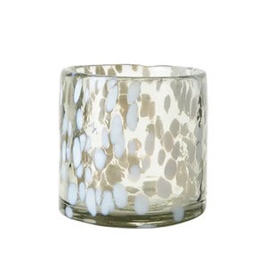 PARTY Fyrfadslysestage S Hvid/Isblå Ø9xH9cm