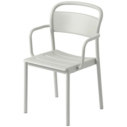 Linear Steel Stol med armlæn - Grey 