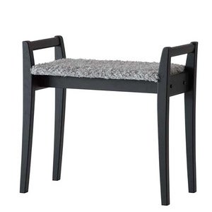 Meja Stool Sortbejdset eg/fåreskindslook Lysegrå