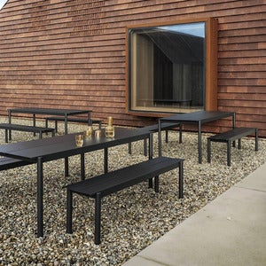 Linear Steel Bænk 110x34 cm Anthracite Black 