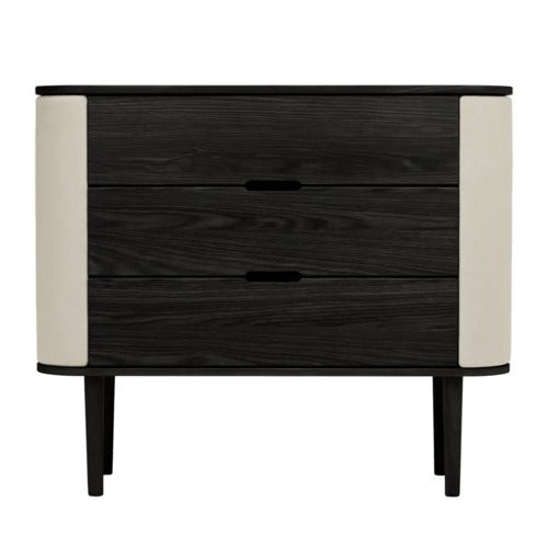 Treasures kommode i sort eg/White Sands