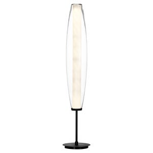 Zenta gulvlampe sort tekstur/klart glas Led inkl. lyskilde 