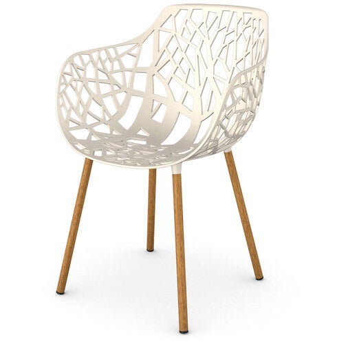 Forest Stol med armlæn Iroko/Creamy White