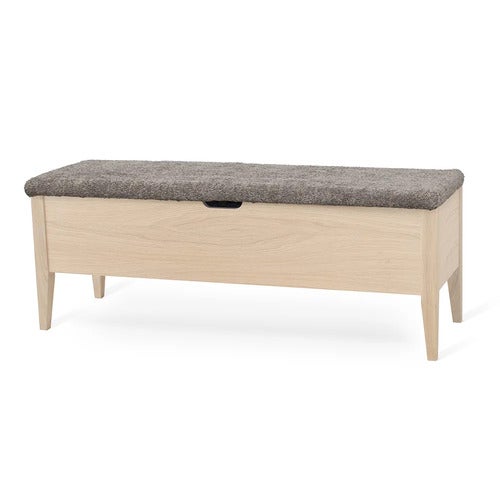 Klinte bænk 120 cm hvidolieret eg med Abriamo brun