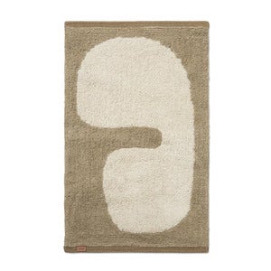 Vaskbar Badeværelsesmåtte i Økologisk Bomuld Dark Taupe/Off-white