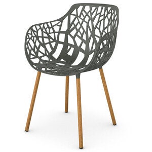 Forest Stol med armlæn Iroko/Metallic Grey