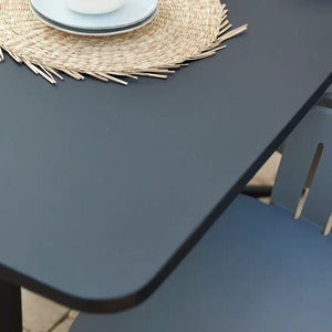 Bordplade 130x75 cm lavagrå, aluminium