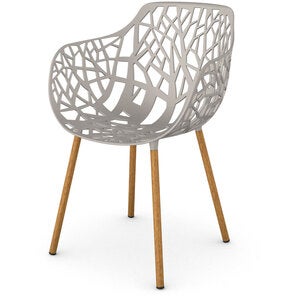 Forest Stol med armlæn Iroko/Powder Grey