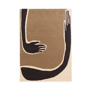 Pose Tuftet Tæppe 140x200 cm - Mørk Kaffe/Offwhite