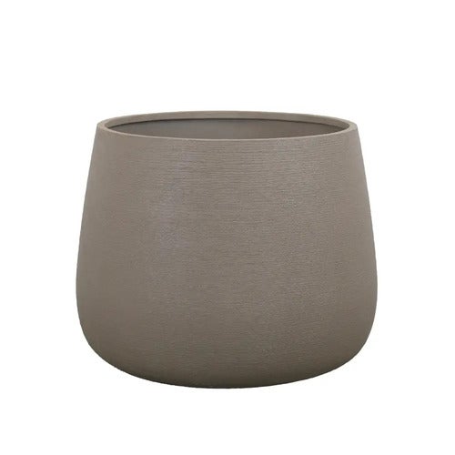 Soil potte rund stor Taupe structure, fiberglas