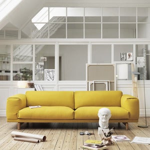 Rest Sofa 3-sæders metalbase Hearth 6/Sort