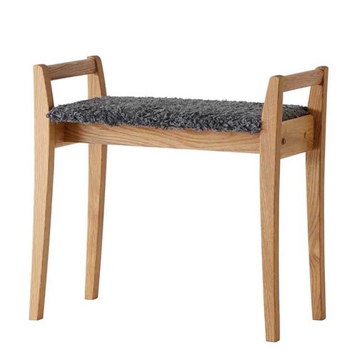 Meja Skammel olieret eg/fåreskindslook mørkegrå