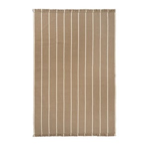 Calm Kelim Tæppe  200x300 cm - Dark Sand/Off-white