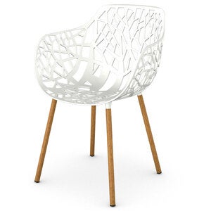 Forest Stol med armlæn Iroko/White