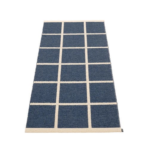 Vævet Tæppe Criss Dark Blue 70x150 cm