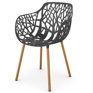 Forest Stol med armlæn Iroko/Dark Blue