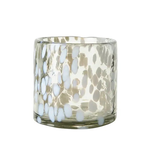 PARTY Fyrfadslysestage S Hvid/Isblå Ø9xH9cm