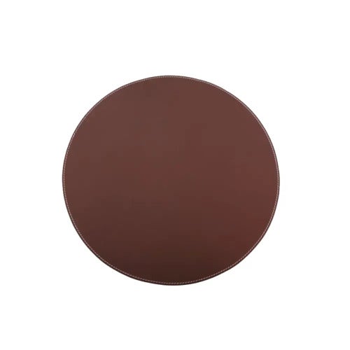 Dækkeserviet Ø: 38 cm Brun læder