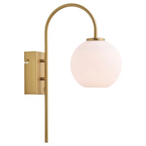 Ballon væglampe satin messing