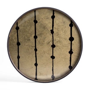 Gold Leaf Dots Bakke Ø48 cm