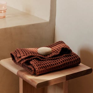 Badehåndklæde i Økologisk Bomuld Brown Clay
