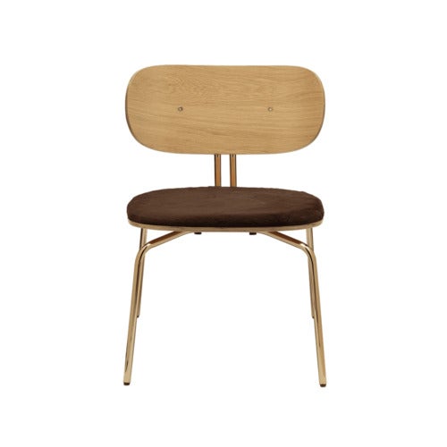 Curious Lounge Chair Eg/Messing Teddy Brown