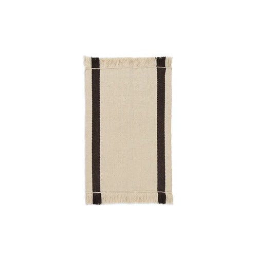 Calm Kelim-tæppe 50 x 70 cm – Off-white/kaffe