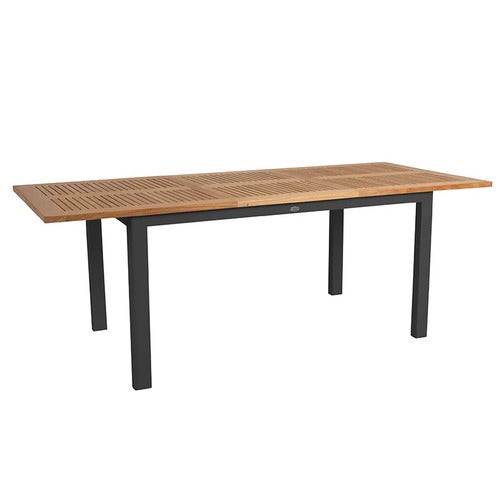 Lyon spisebord 92x152-210 cm teak / sort 