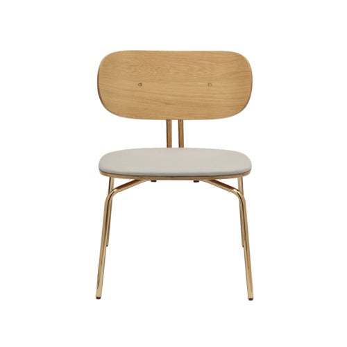 Curious Lounge Chair Eg/Messing White Sands