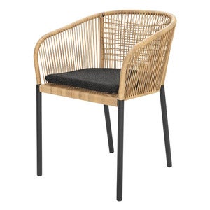 Delta stol    Sort / Natural Wicker/ Teddy Black