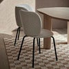Rico Spisebordsstol Black Soft Bouclé - Off-white/Sand