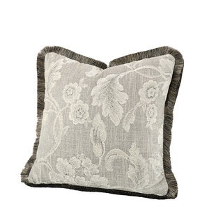 Serena Flower pudebetræk med frynset kant 50x50 cm - Oyster