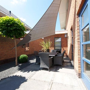 Coolfit solskærm, trekantet 360 x 360 cm grå