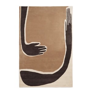 Pose Tuftet Tæppe 200x300 cm - Mørk Kaffe/Off-white