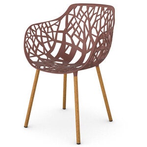 Forest Stol med armlæn Iroko/Terracotta