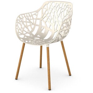 Forest Stol med armlæn Iroko/Creamy White