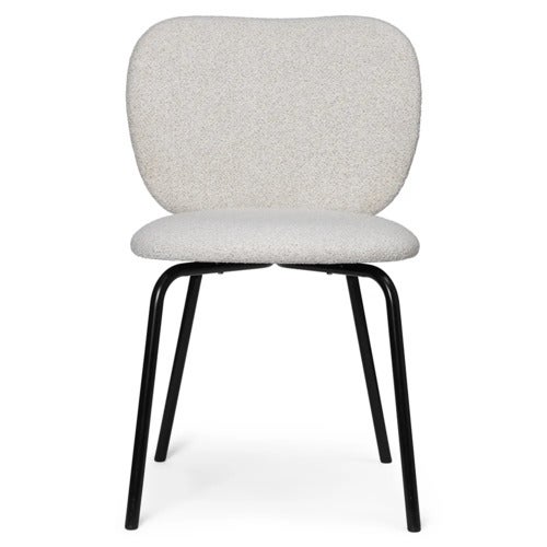 Rico Spisebordsstol Black Soft Bouclé - Off-white/Sand