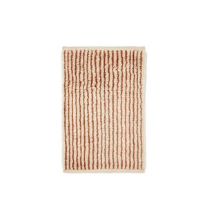 Kami knudret tæppe 80x120 cm - off-white/rødbrun