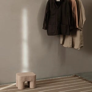 Calm Kelim Tæppe  200x300 cm - Dark Sand/Off-white