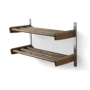 Meja Skohylde 59 cm 2 hylder vægmonteret Røget Eg